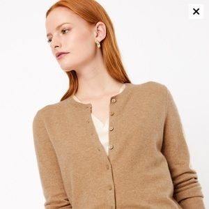 Mark & Spencer camel cashmere crewneck cardigan
